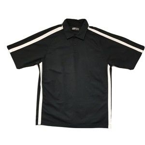 Men's Black Polo Shirt with White Trim